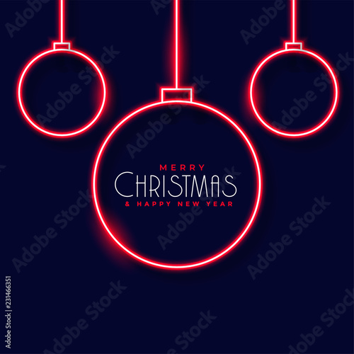 neon christmas balls decoration background