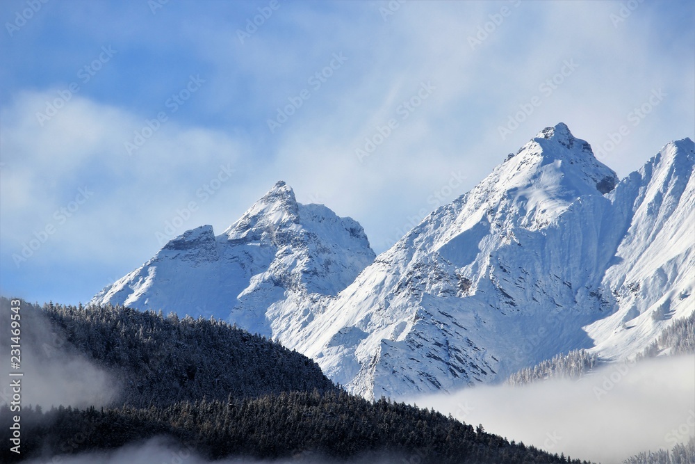 montagnes en hiver