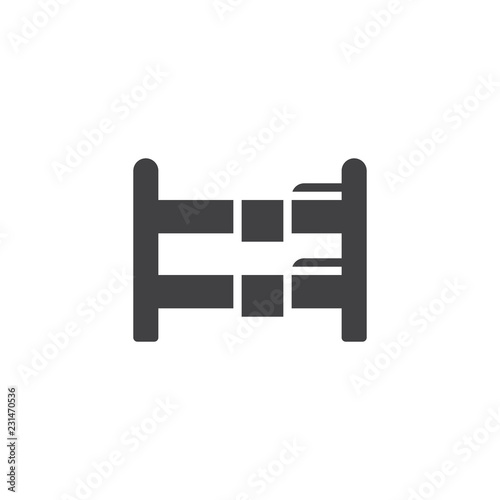 Double bunk bed vector icon. filled flat sign for mobile concept and web design. Hotel room simple solid icon. Symbol, logo illustration. Pixel perfect vector graphics