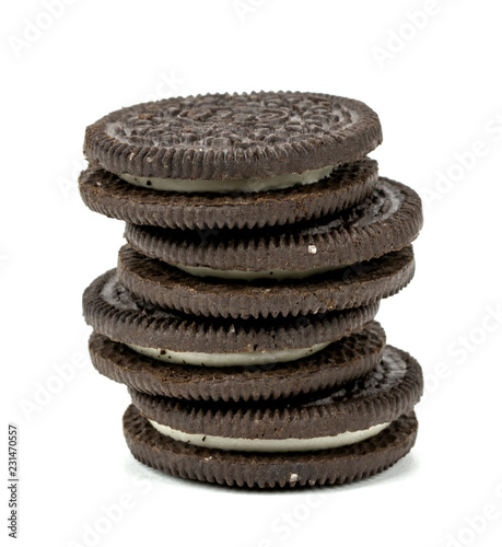 cookies cream on white background