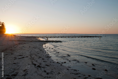 Busselton Australia  view along the beach at sunset