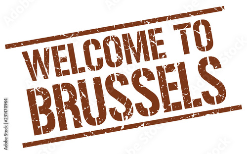 welcome to Brussels stamp