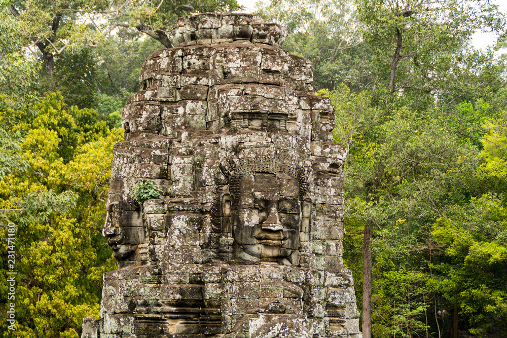 Fototapeta premium Angkor Wat is a temple complex in Cambodia and the largest religious monument in the world. Siem Reap, Cambodia. Artistic picture. Beauty world.
