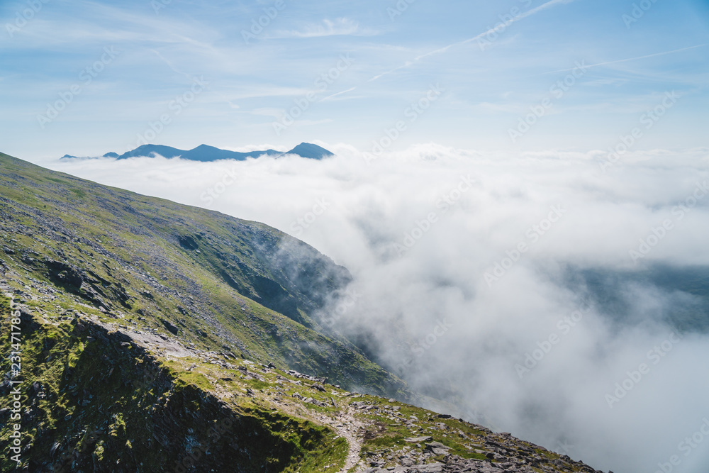 Irish mountains view from Carrauntoohil in summer Irish mountains view from Carrauntoohil in summer