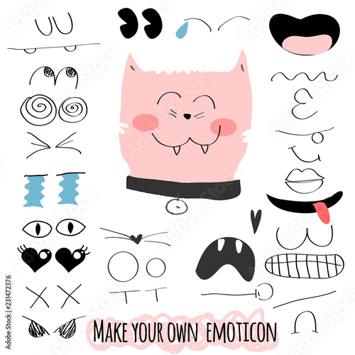 Make your own cat emotion collection