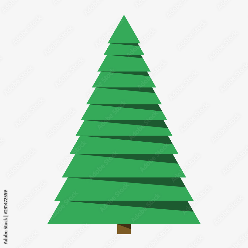 Green paper christmas tree. Vector illustration. Green paper christmas tree. Vector illustration.