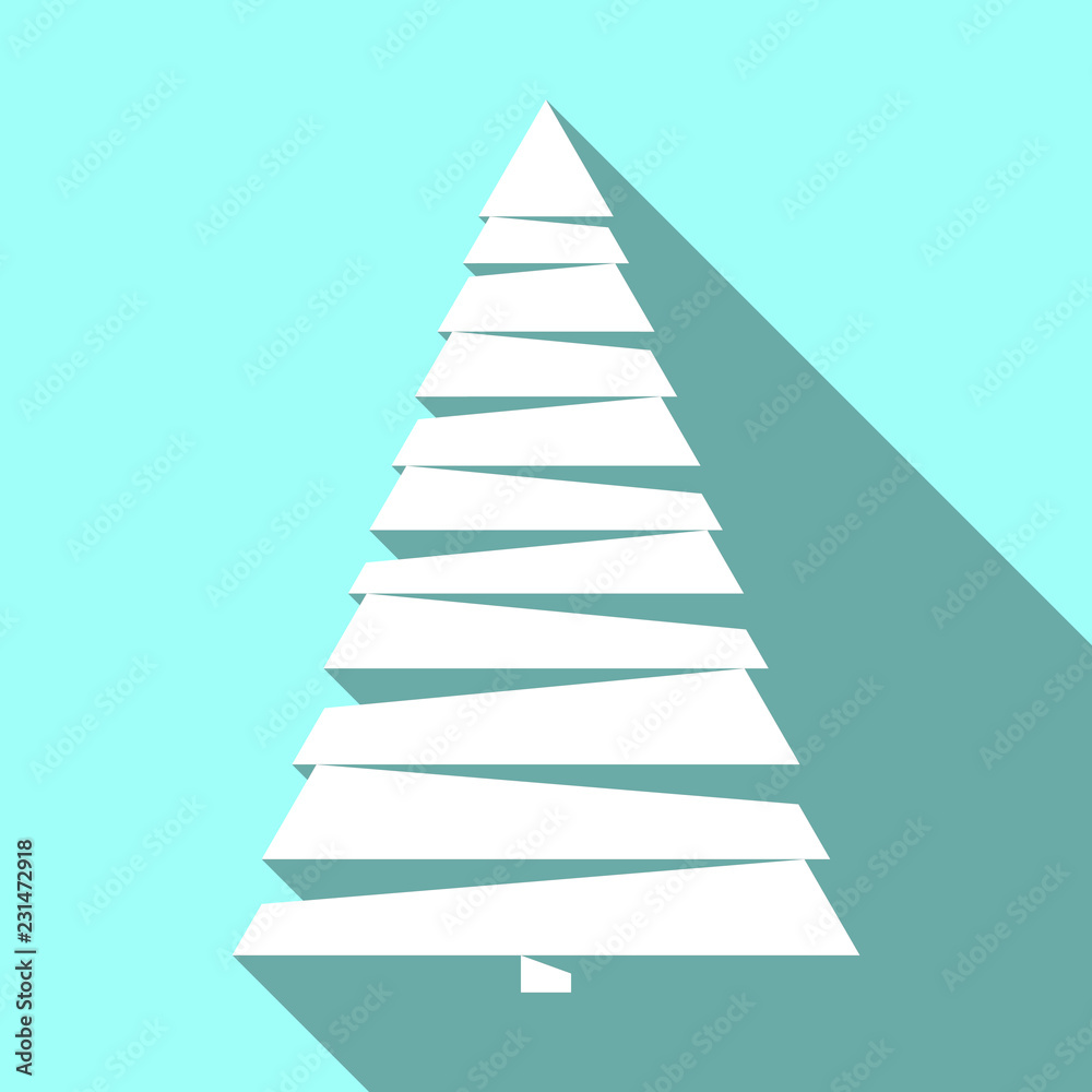 Paper white christmas tree. Vector illustratoin. Paper white christmas tree. Vector illustratoin.