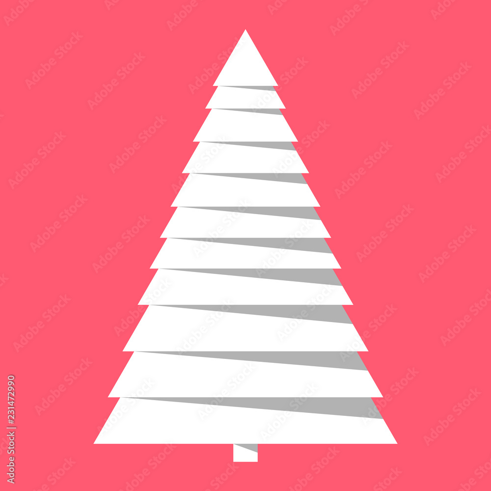 White paper christmas tree. Vector illustration. White paper christmas tree. Vector illustration.
