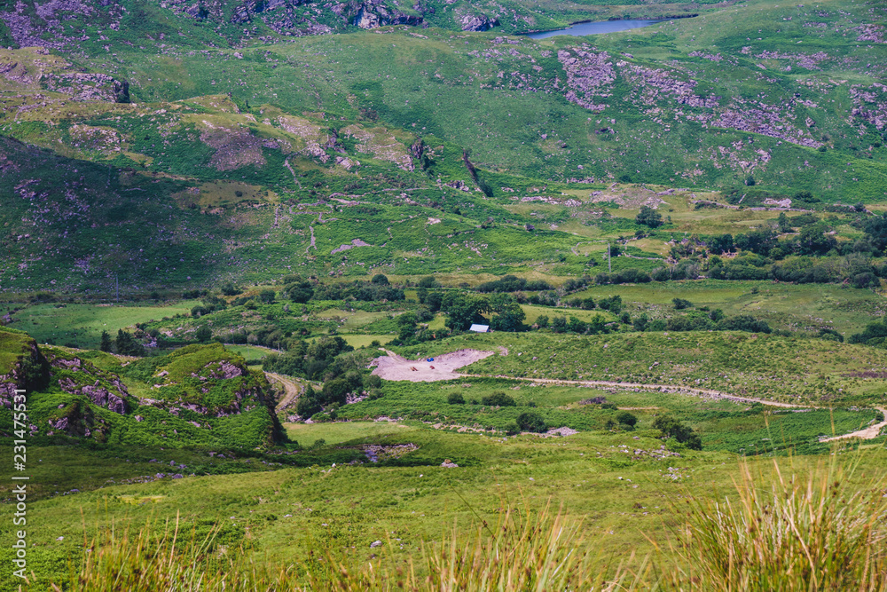 Irish mountains view from Carrauntoohil in summer
