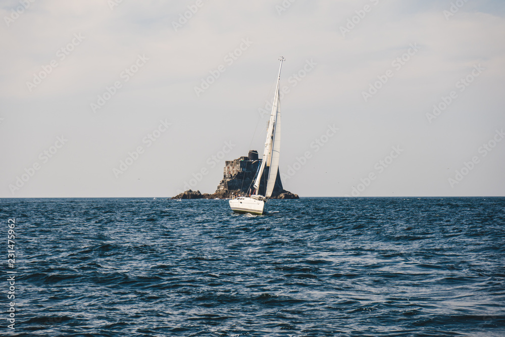 Obraz premium Fastnet lighthouse. A view from the boat