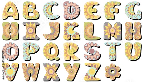 scrapbook alphabet on white background