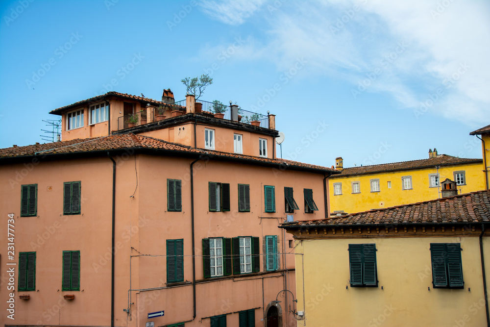 Typical italian houses in Lucca