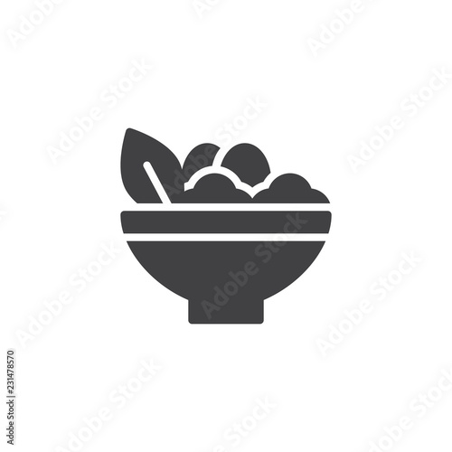 Salad bowl vector icon. filled flat sign for mobile concept and web design. Healthy diet food simple solid icon. Symbol, logo illustration. Pixel perfect vector graphics
