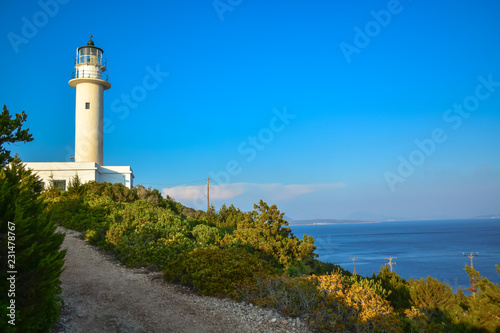 Lefkada island beach lighthouse