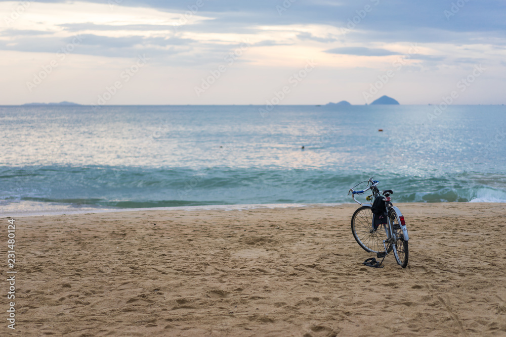 Fototapeta premium bike on the beach