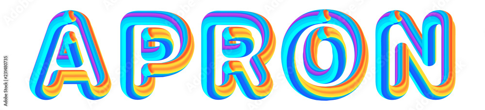 Apron - colorful text written on white background Apron - colorful text written on white background