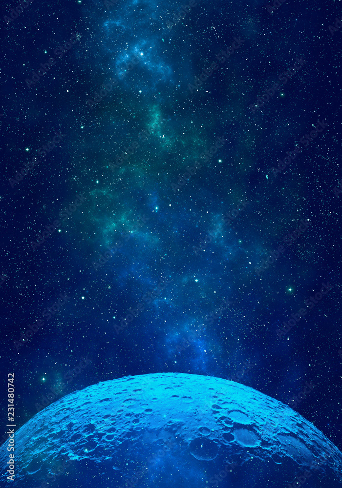 Obraz premium Nebula and stars in night sky. Space background.