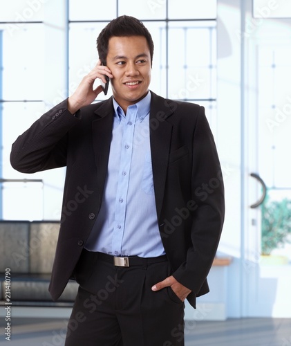 Asian businessman on the phone