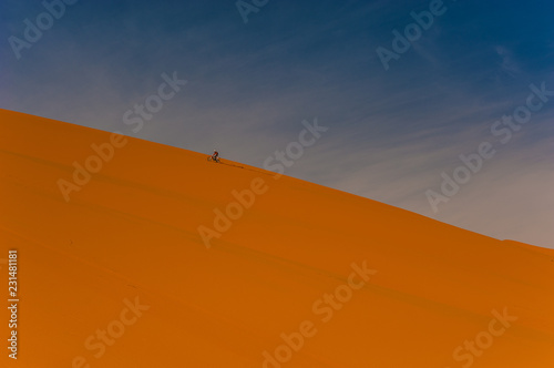 Rider on a dune in Erg Chebbi  Merzouga  Morocco