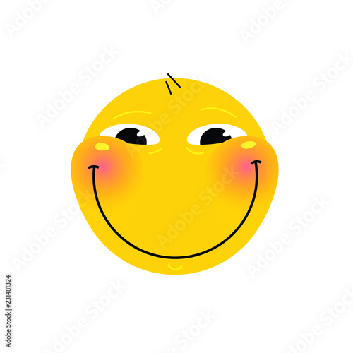 Smiley. Smile. Vector. Emotional smiley for expressions in social networks, chat rooms, messages, mobile and web applications. Emoji yellow face. Symbol, icon.
