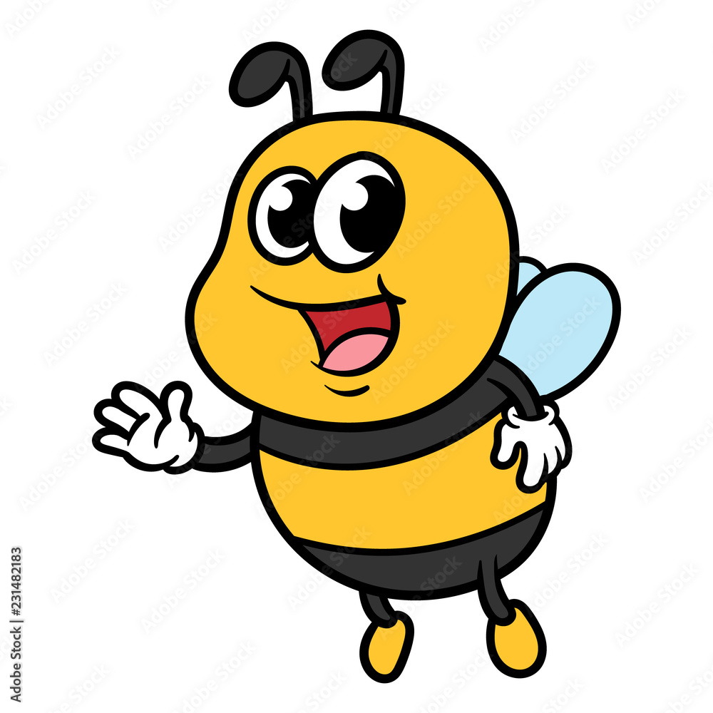 Cartoon Friendly Bee Character Cartoon Friendly Bee Character
