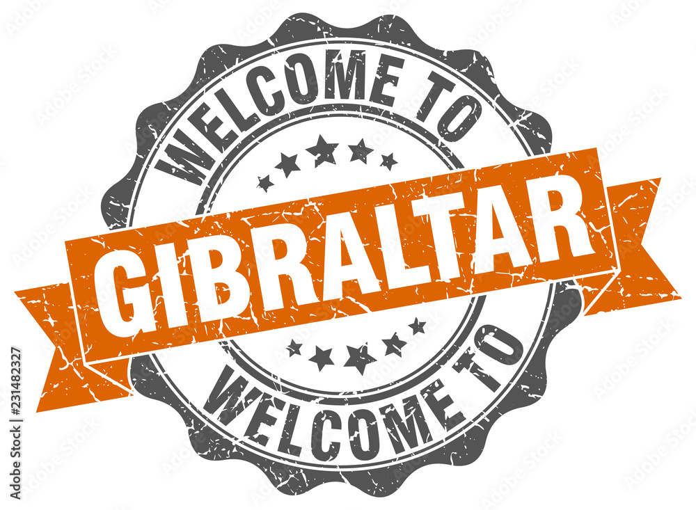 Obraz premium Gibraltar round ribbon seal