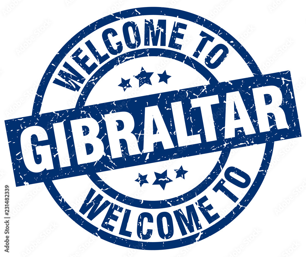 welcome to Gibraltar blue stamp