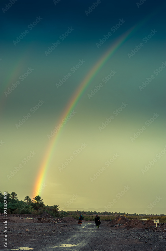 The rainbows near Zagora in central Morocco