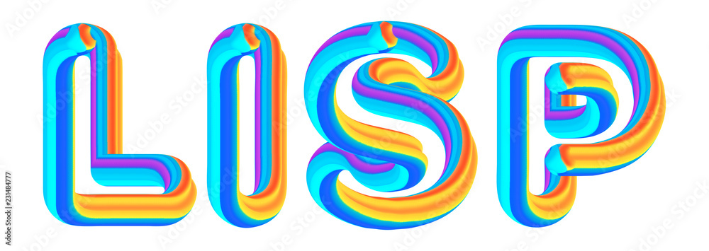 Lisp - colorful text written on white background Lisp - colorful text written on white background