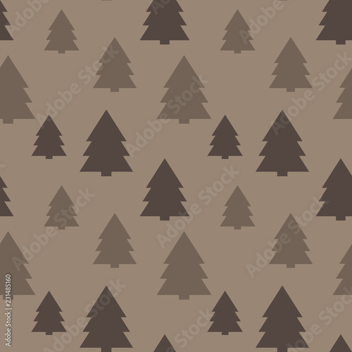 Christmas seamless pattern in brown tones. Ideal for background, wrapping paper, festive decor.