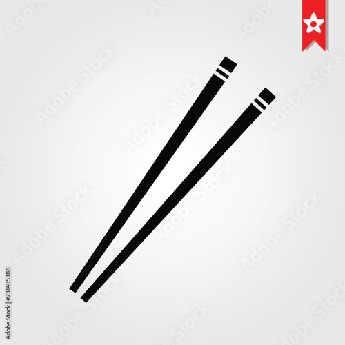 restaurant chopsticks icon in black style isolated on white background. restaurant chopsticks symbol vector illustration, restaurant chopsticks monochrome flat pictogram