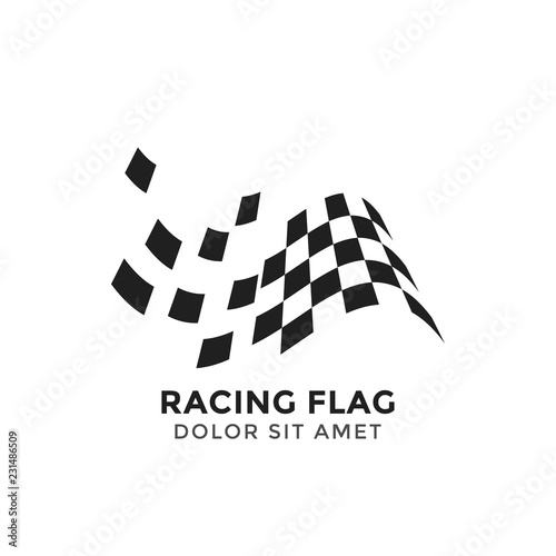 Racing flag graphic design template vector illustration
