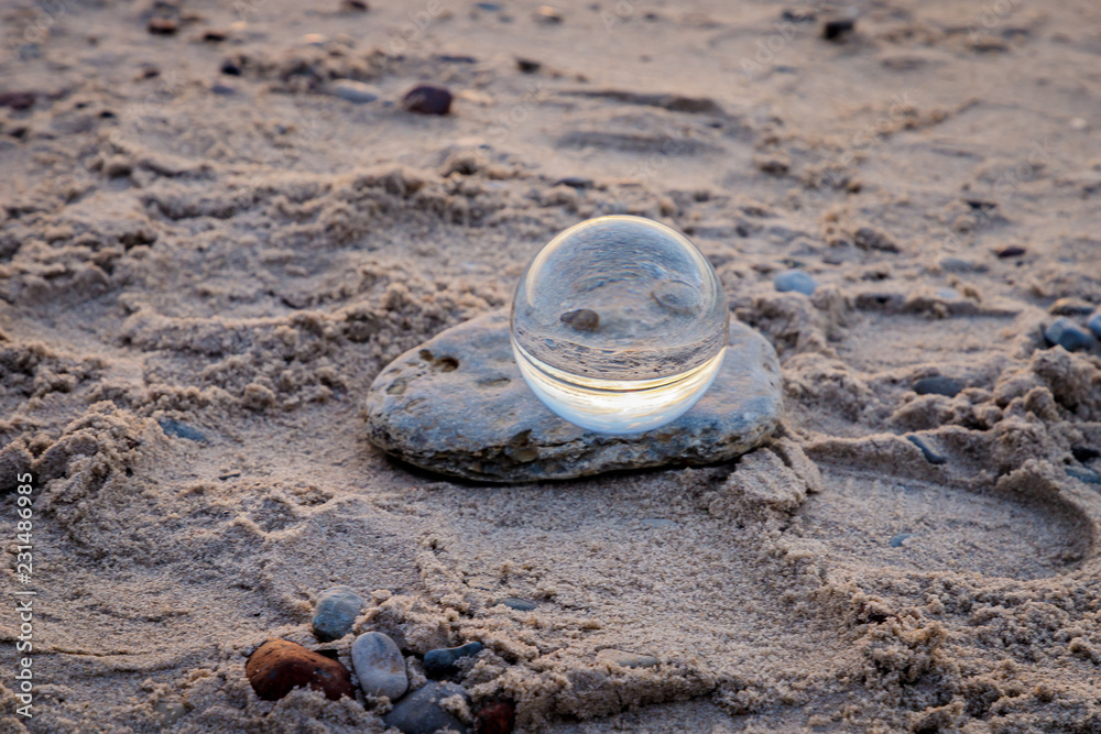 beautiful transparent glass ball flips the view upside down beautiful transparent glass ball flips the view upside down