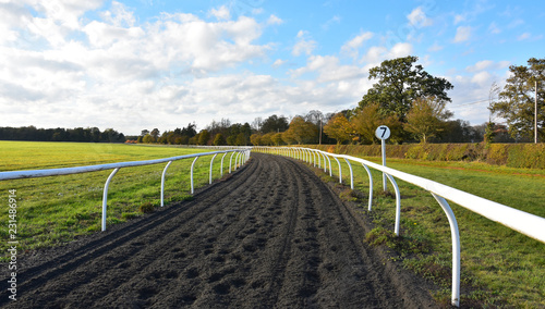 Looking along the practice gallops in Newmarket UK