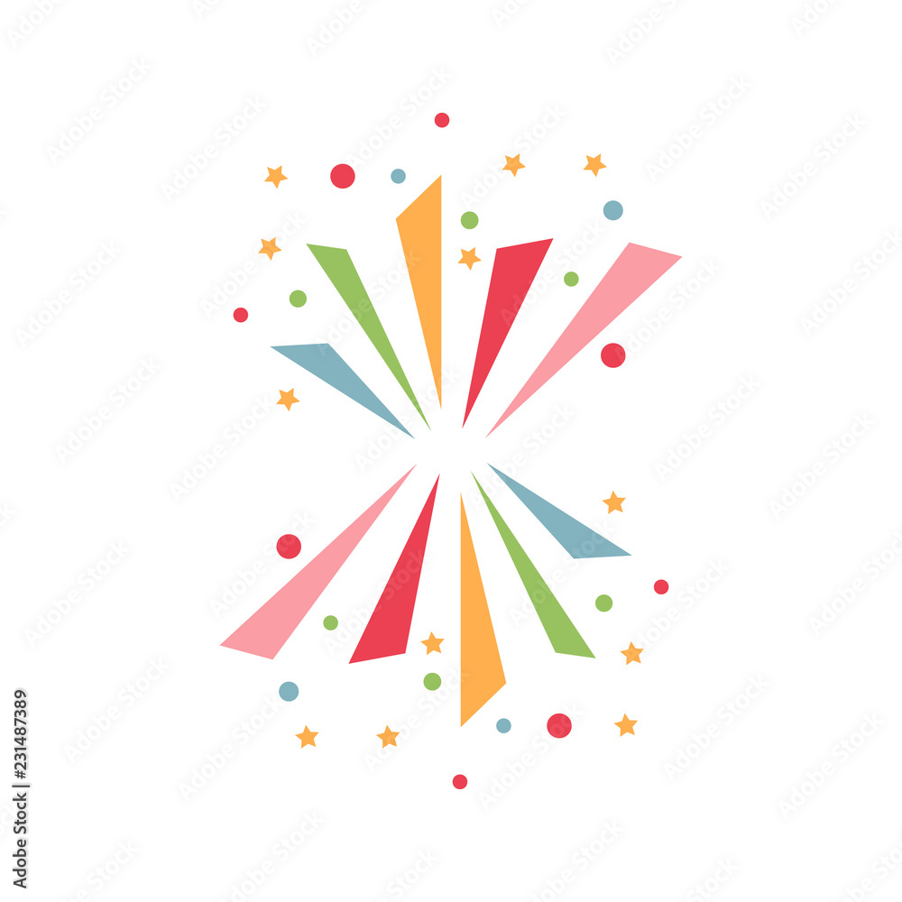 Party salute color vector icon. Flat design