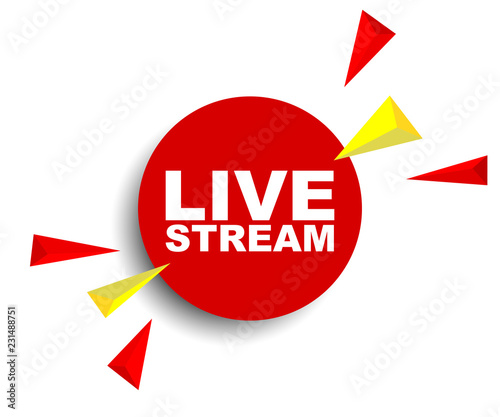 red vector banner live stream