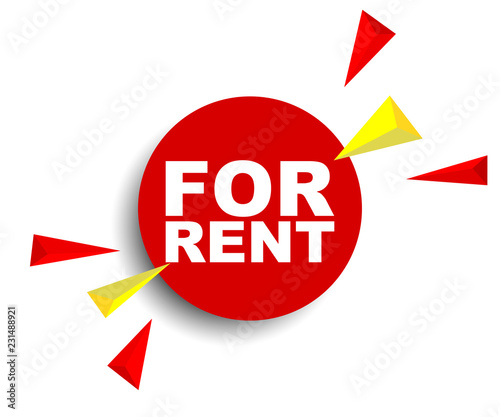 red vector banner for rent