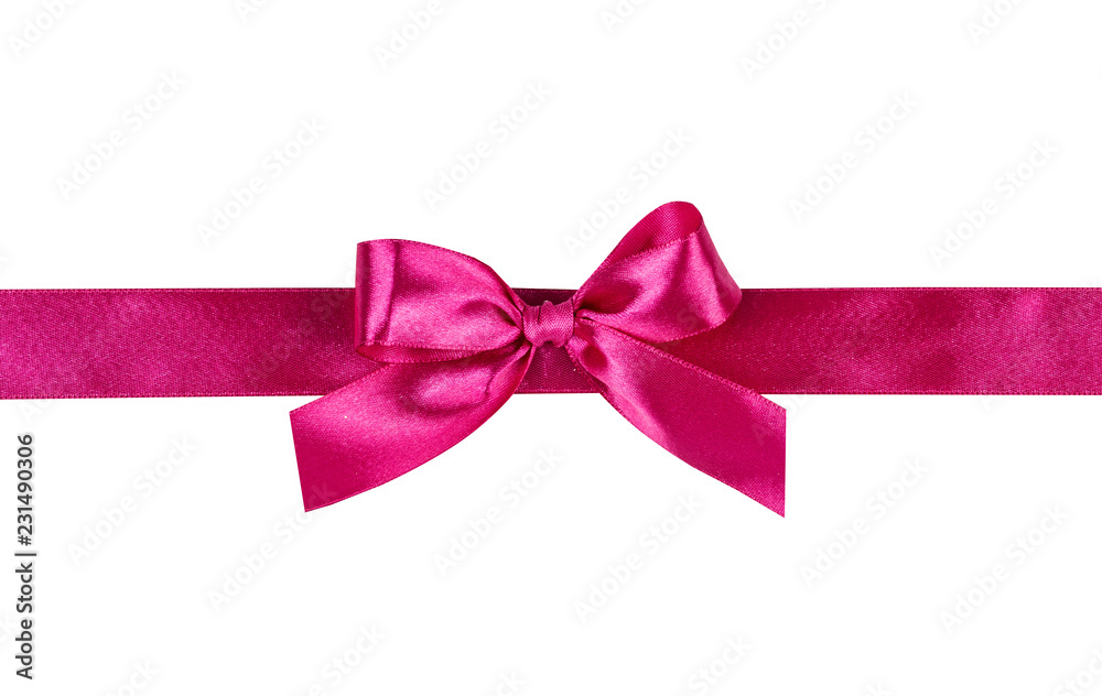 Pink bow, ribbon. Isolated on white background. Pink bow, ribbon. Isolated on white background.