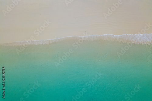 Beach from above. Seascape landscape view from the sky
