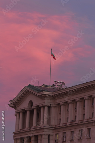Dramatic sunset in Sofia, Bulgaria