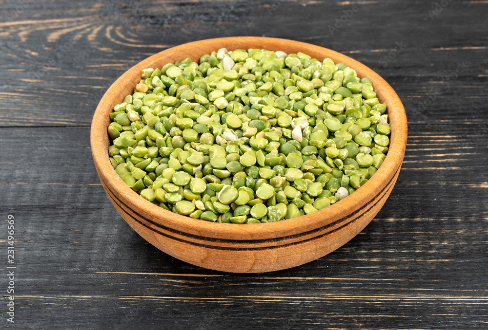 Dry green peas in bowl Dry green peas in bowl
