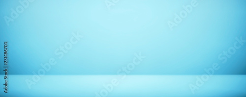 soft blue room studio wall banner and blank background