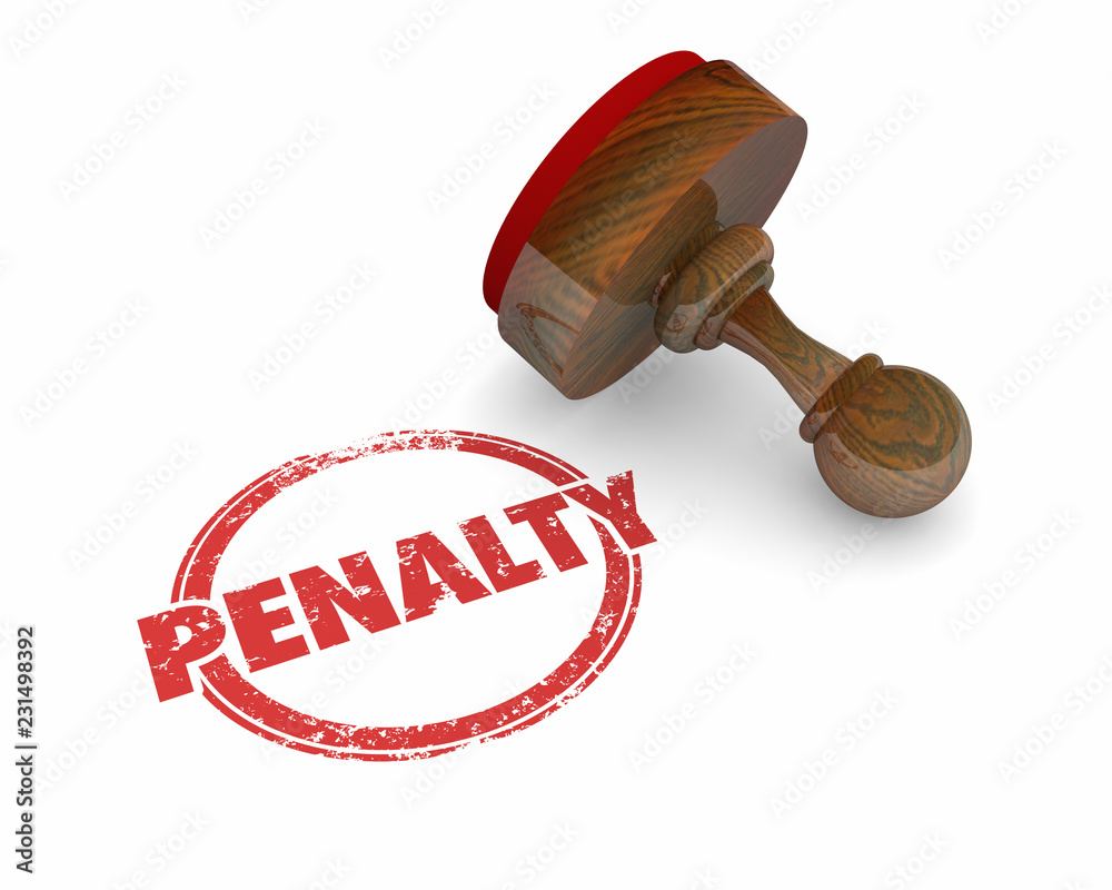 Penalty Fee Punishment Round Stamp Word 3d Illustration Stock