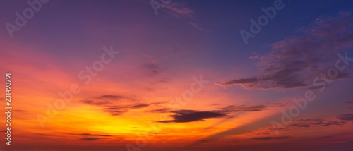 Panorama twilight sky nature background