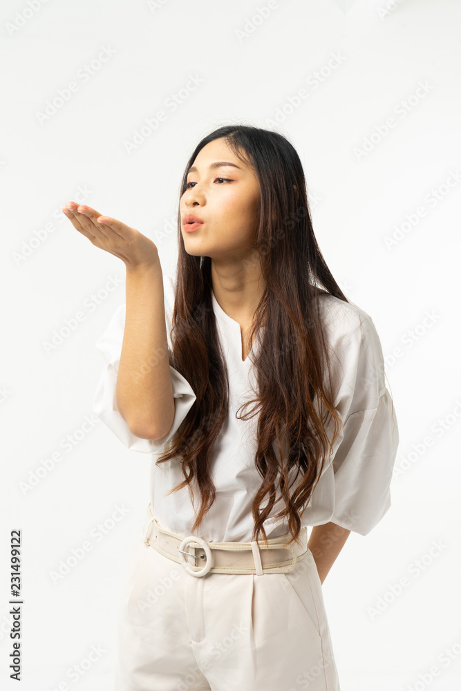 Business asian woman isolated on white. Young beautiful arab woman over isolated background happy face smiling Positive person. Business asian woman isolated on white. Young beautiful arab woman over isolated background happy face smiling Positive person.