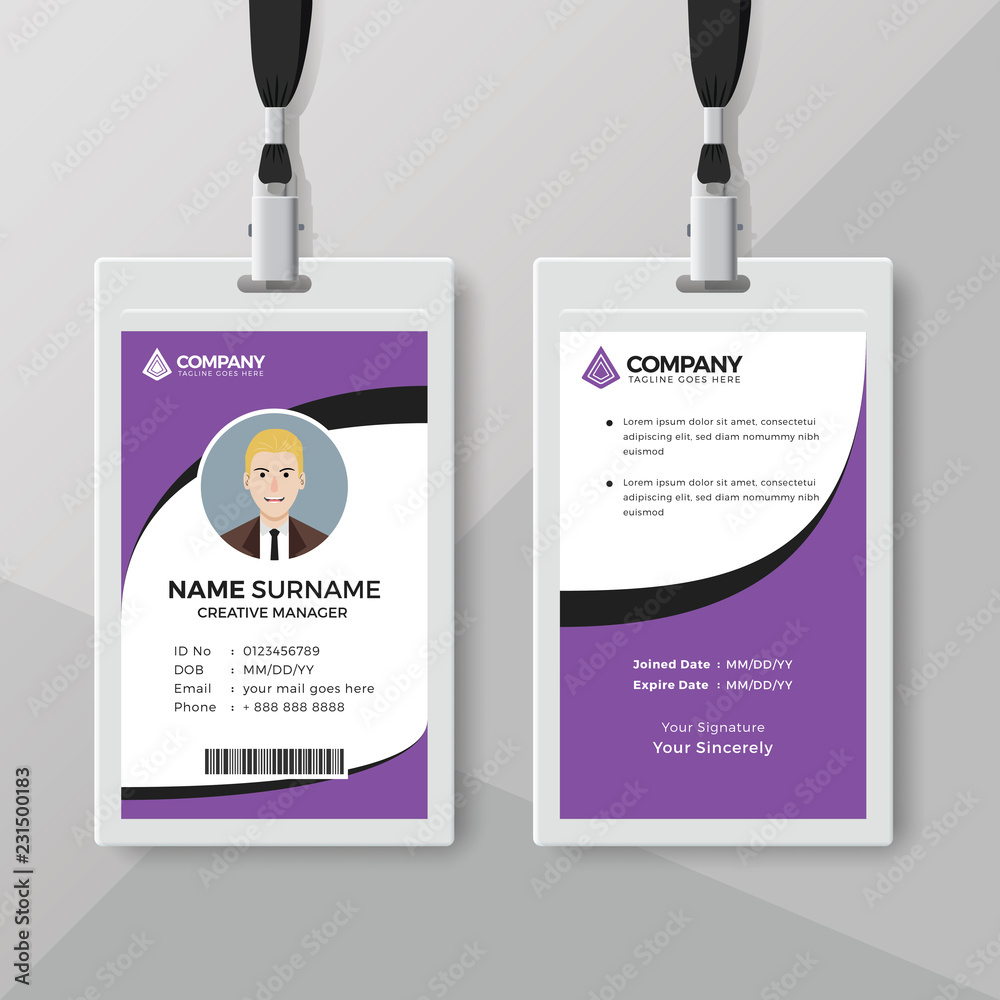 Purple Id Card