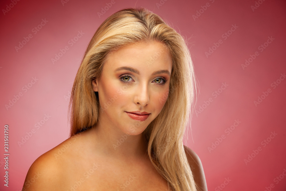 beauty portrait of a Beautiful young blond woman