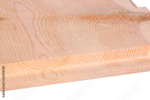 Canvastavla Close-up of a woodworking rabbet groove isolated