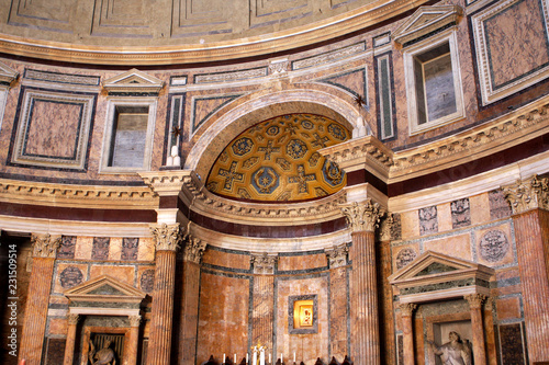 Interior of the Pantheon in Rome, Italy