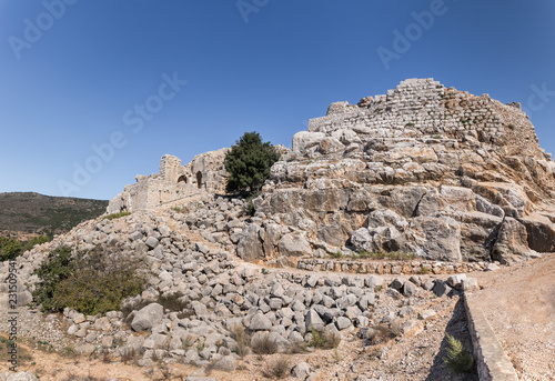 Remains  of the Nimrod Fortress located in the Upper Galilee in northern Israel on the border with Lebanon. photo